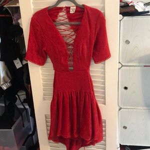 Red Lace up dress!